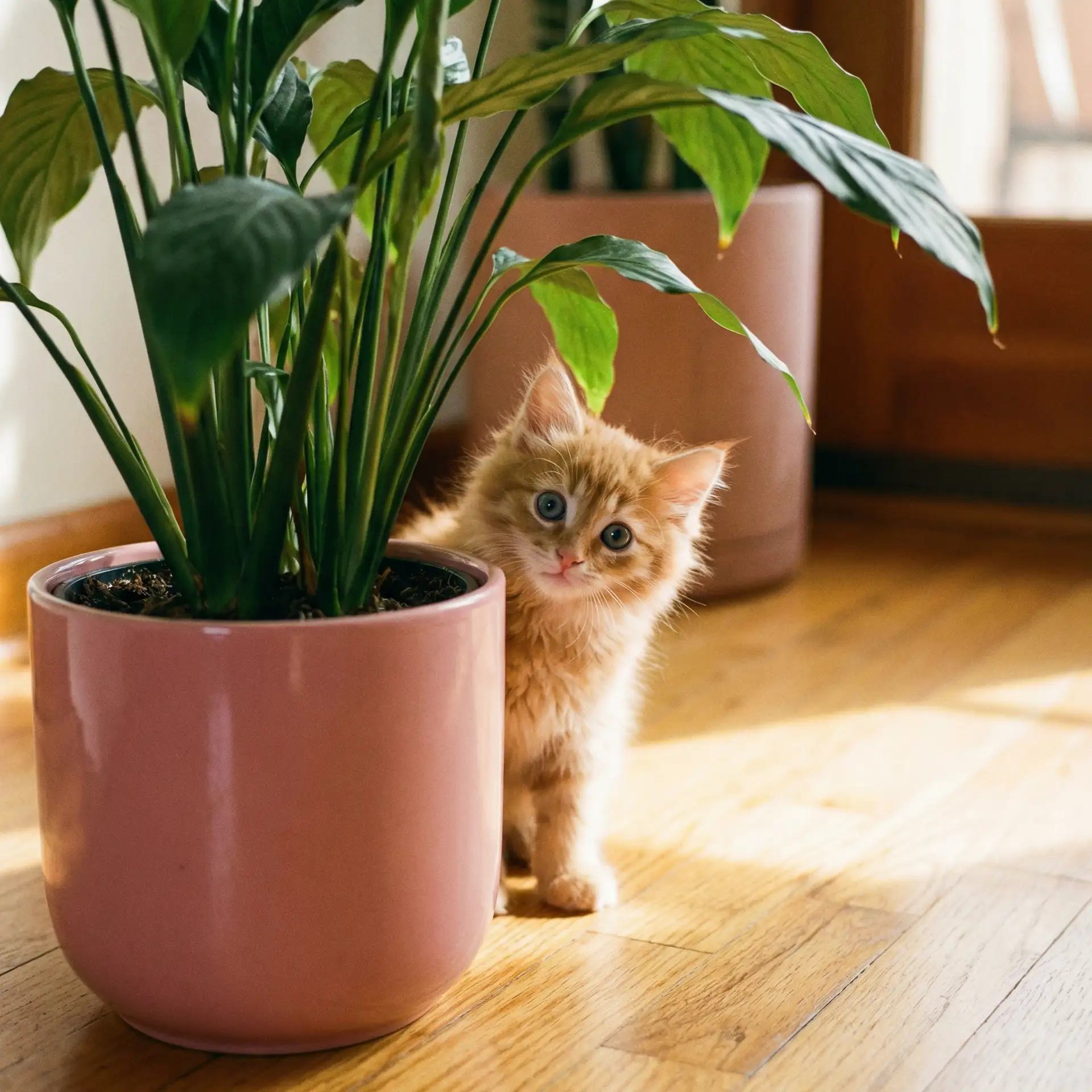 小猫从花盆后探头 - 国外免费能收黄台的APP